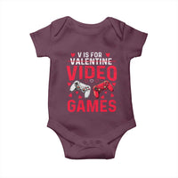 Funny Valentines Gamer Baby Onesie V is for Video Games - Wonder Print Shop