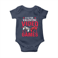 Funny Valentines Gamer Baby Onesie V is for Video Games - Wonder Print Shop