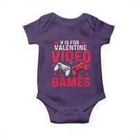 Funny Valentines Gamer Baby Onesie V is for Video Games - Wonder Print Shop
