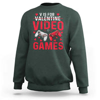 Funny Valentines Gamer Sweatshirt V is for Video Games - Wonder Print Shop