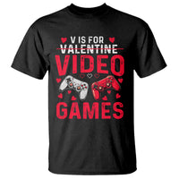 Funny Valentines Gamer T Shirt V is for Video Games - Wonder Print Shop