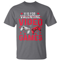 Funny Valentines Gamer T Shirt V is for Video Games - Wonder Print Shop