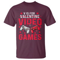 Funny Valentines Gamer T Shirt V is for Video Games - Wonder Print Shop