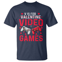 Funny Valentines Gamer T Shirt V is for Video Games - Wonder Print Shop