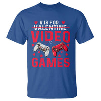 Funny Valentines Gamer T Shirt V is for Video Games - Wonder Print Shop
