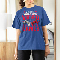 Funny Valentines Gamer T Shirt For Women V is for Video Games - Wonder Print Shop