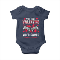 Funny Valentines Day Gamer Baby Onesie V Is For Video Games Toddler Boy Men Gift