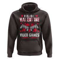 Funny Valentines Day Gamer Hoodie V Is For Video Games Toddler Boy Men Gift