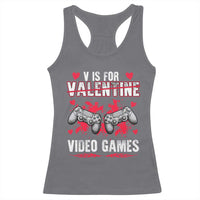 Funny Valentines Day Gamer Racerback Tank Top V Is For Video Games Toddler Boy Men Gift
