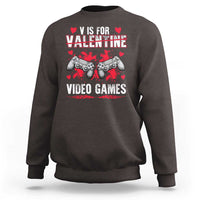 Funny Valentines Day Gamer Sweatshirt V Is For Video Games Toddler Boy Men Gift