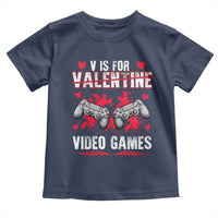 Funny Valentines Day Gamer Toddler T Shirt V Is For Video Games Toddler Boy Men Gift