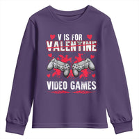 Funny Valentines Day Gamer Youth Sweatshirt V Is For Video Games Toddler Boy Men Gift