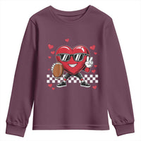 Funny Valentines Day Gamer Youth Sweatshirt Gamer Heartbeat Video Games Gaming