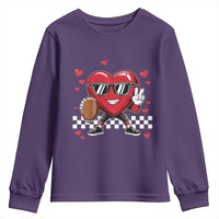 Funny Valentines Day Gamer Youth Sweatshirt Gamer Heartbeat Video Games Gaming