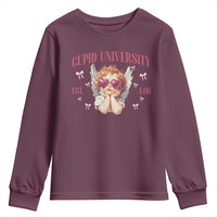 Cupid University Youth Sweatshirt Cute Valentines Day Funny College - Wonder Print Shop