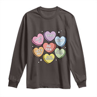 Funny Anti Valentines Day Long Sleeve Shirt Sarcasm Conversation Candy Hearts