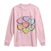 Funny Anti Valentines Day Long Sleeve Shirt Sarcasm Conversation Candy Hearts
