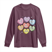 Funny Anti Valentines Day Long Sleeve Shirt Sarcasm Conversation Candy Hearts