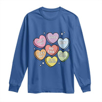Funny Anti Valentines Day Long Sleeve Shirt Sarcasm Conversation Candy Hearts