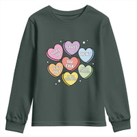 Funny Anti Valentines Day Youth Sweatshirt Sarcasm Conversation Candy Hearts