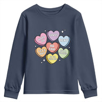 Funny Anti Valentines Day Youth Sweatshirt Sarcasm Conversation Candy Hearts