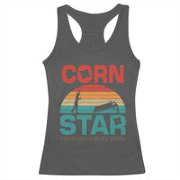 Inappropriate Cornhole Racerback Tank Top Retro Funny Adult Humor Cornstar Your Hole Is My Goal