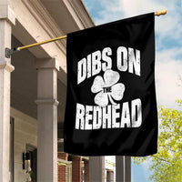 Funny Irish St Patricks Day Shamrock Dibs On The Redhead Garden Flag