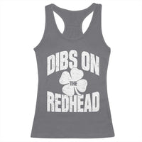 Funny Irish St Patricks Day Shamrock Dibs On The Redhead Racerback Tank Top