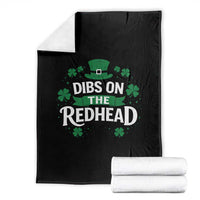 Funny Irish St Patricks Day Dibs On The Redhead Throw Blanket Lucky Shamrock Clovers