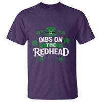 Funny Irish St Patricks Day Dibs On The Redhead T Shirt Lucky Shamrock Clovers