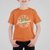 Funny Irish St Patricks Day Dibs On The Redhead T Shirt For Kid Retro Lucky Shamrock