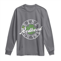 Funny Irish St Patricks Day Dibs On The Redhead Long Sleeve Shirt Retro Lucky Shamrock