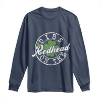 Funny Irish St Patricks Day Dibs On The Redhead Long Sleeve Shirt Retro Lucky Shamrock