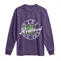 Funny Irish St Patricks Day Dibs On The Redhead Long Sleeve Shirt Retro Lucky Shamrock