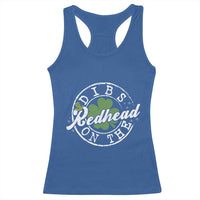 Funny Irish St Patricks Day Dibs On The Redhead Racerback Tank Top Retro Lucky Shamrock