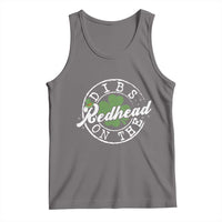 Funny Irish St Patricks Day Dibs On The Redhead Tank Top Retro Lucky Shamrock