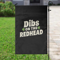 Dibs On The Redhead Garden Flag Funny Irish St Patricks Day Lucky Shamrock