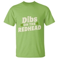 Dibs On The Redhead T Shirt Funny Irish St Patricks Day Lucky Shamrock