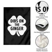 St Patricks Day Shamrock Dibs On The Ginger Garden Flag Funny Redhead Irish