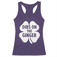 St Patricks Day Shamrock Dibs On The Ginger Racerback Tank Top Funny Redhead Irish