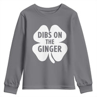 St Patricks Day Shamrock Dibs On The Ginger Youth Sweatshirt Funny Redhead Irish