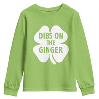 St Patricks Day Shamrock Dibs On The Ginger Youth Sweatshirt Funny Redhead Irish