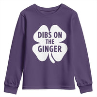 St Patricks Day Shamrock Dibs On The Ginger Youth Sweatshirt Funny Redhead Irish