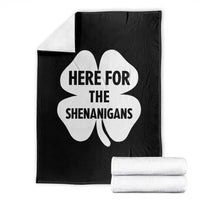 Funny Irish St Patricks Day Throw Blanket Here for the Shenanigans
