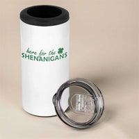 Funny Irish St Patricks Day 4 in 1 Can Cooler Tumbler Here For The Shenanigan Shamrock