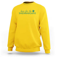 Funny Irish St Patricks Day Sweatshirt Here For The Shenanigan Shamrock
