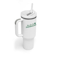 Funny Irish St Patricks Day Tumbler With Handle Here For The Shenanigan Shamrock