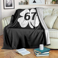 Funny Irish St Patricks Day Shamrock 67 Throw Blanket Six Seven 6 7 Meme Gen Alpha Slang