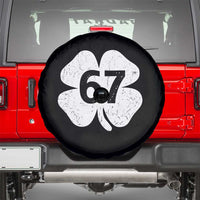 Funny Irish St Patricks Day Shamrock 67 Spare Tire Cover Six Seven 6 7 Meme Gen Alpha Slang