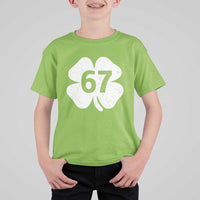Funny Irish St Patricks Day Shamrock 67 T Shirt For Kid Six Seven 6 7 Meme Gen Alpha Slang